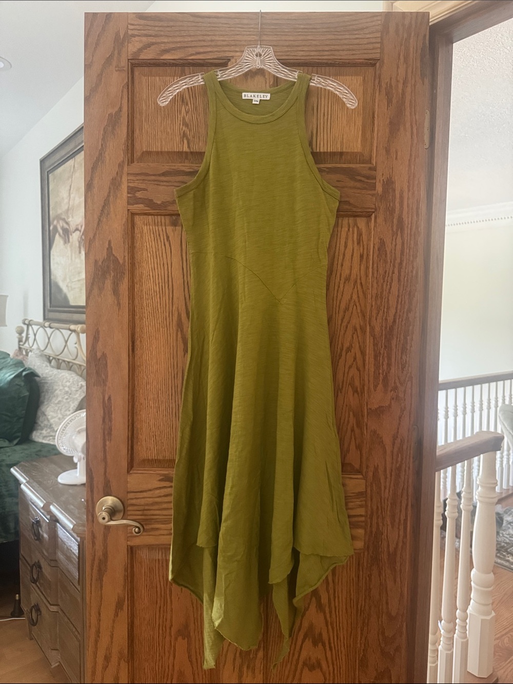 Blakely Olive Green Sleeveless High-Low Dress